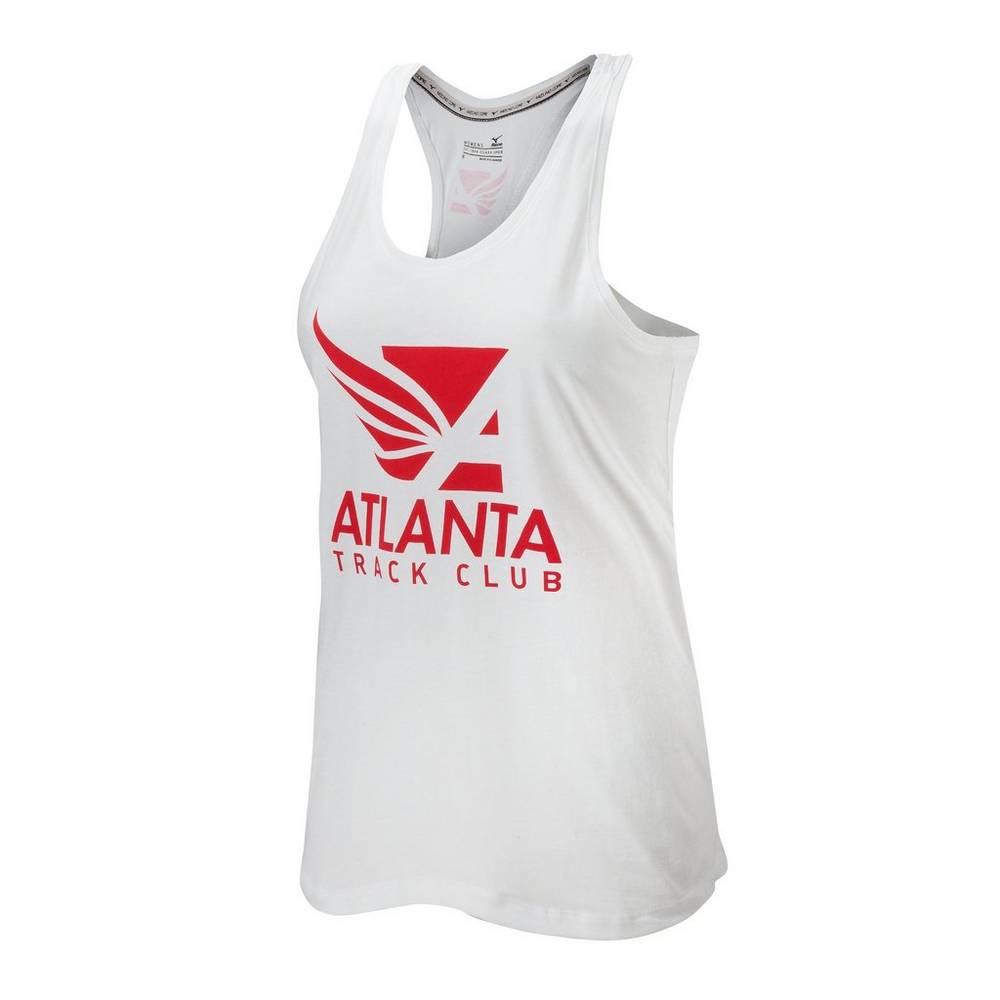 Camiseta de tirantes Mizuno Running Atlanta Track Club Sport Para Mujer Blancos 3127096-FH
